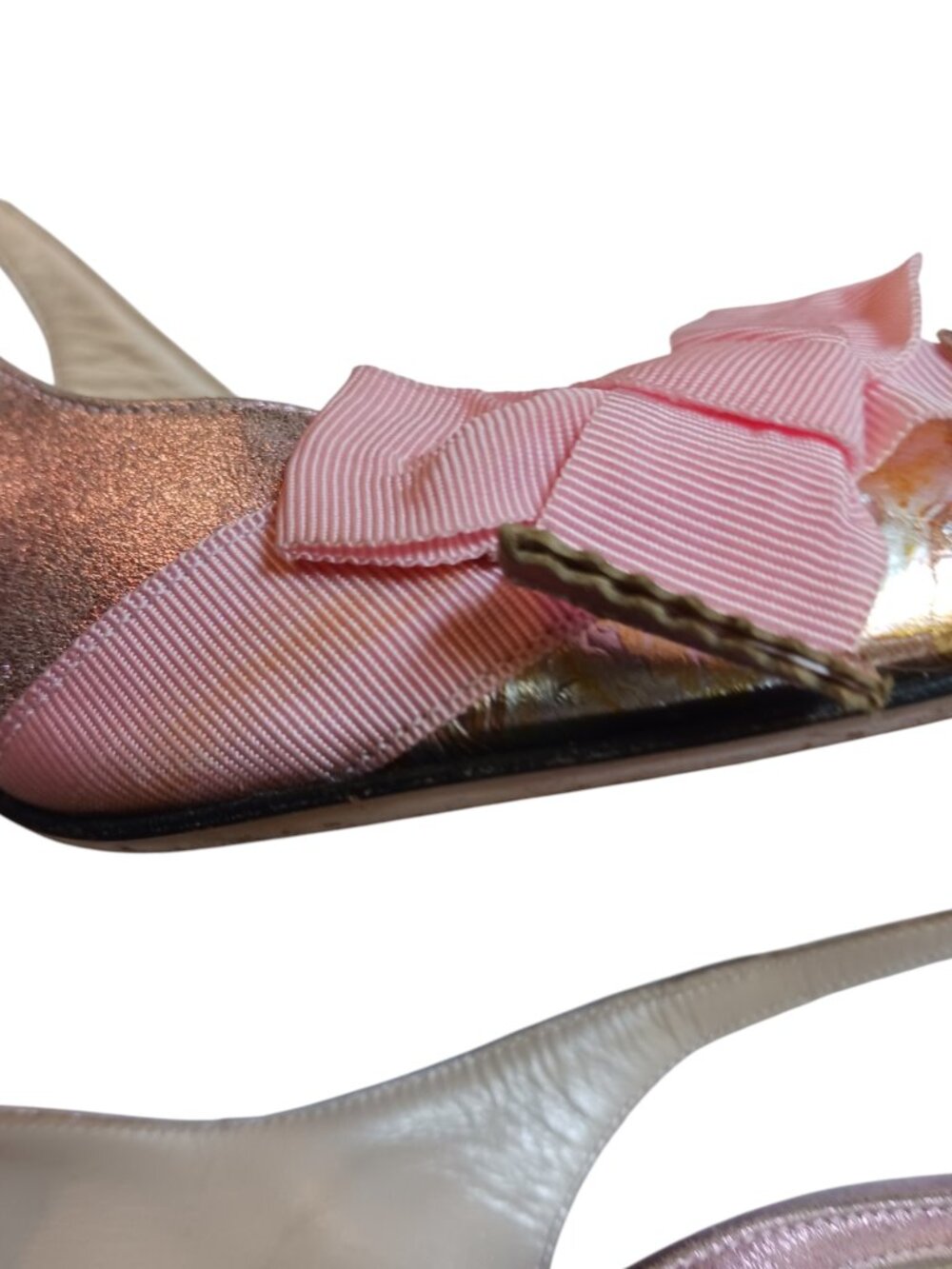 Roberto Capucci Vintage Metallic Pink Kitten Heels Size 8.5B - Picture 13 of 16